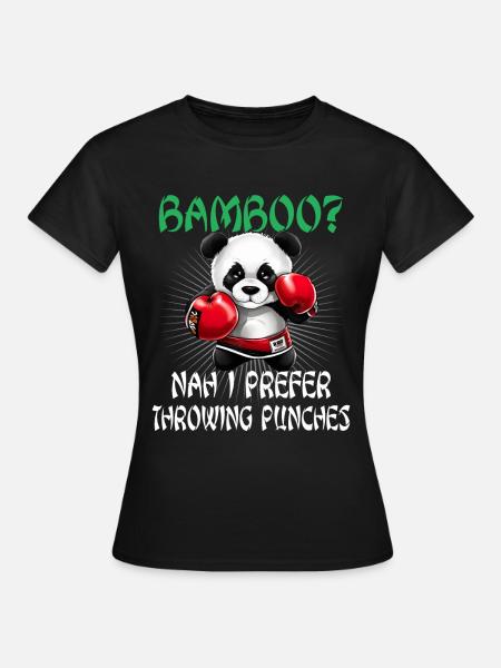 Panda Boxer Boxender Pandabär - Frauen T-Shirt - Schwarz