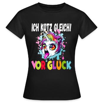 Ich Kotz Gleich Vor Glück - Frauen T-Shirt - Schwarz - Vorne - AI Model Female 172 dark (172cm)