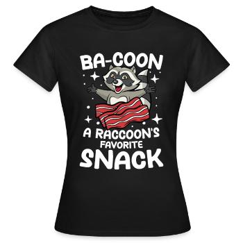 Ba-Coon A Raccoon's Favorite Snack Waschbär - Frauen T-Shirt - Schwarz - Vorne - AI Model Female 172 dark (172cm)