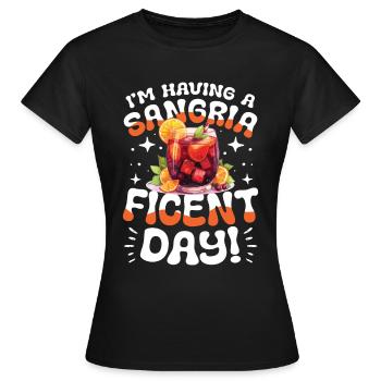 I'm Having a Sangria-Ficent Day - Frauen T-Shirt - Schwarz - Vorne - AI Model Female 172 dark (172cm)