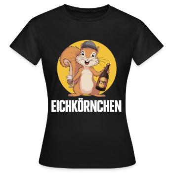 Eichkörnchen Eichhörnchen mit Korn - Frauen T-Shirt - Schwarz - Vorne - AI Model Female 172 dark (172cm)