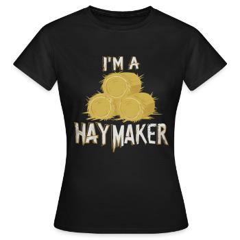 Lustiger Heumacher Bauernhof Lebensstil Heu - Frauen T-Shirt - Schwarz - Vorne - AI Model Female 172 dark (172cm)