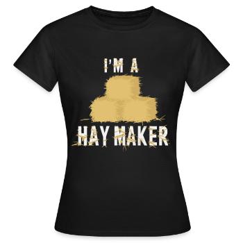 Lustiger Heumacher Bauernhof Lebensstil Heu - Frauen T-Shirt - Schwarz - Vorne - AI Model Female 172 dark (172cm)