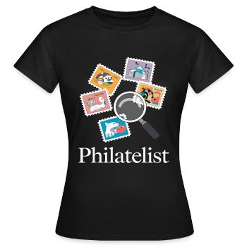 Lustige Briefmarken Briefmarkensammlung Humor - Frauen T-Shirt - Schwarz - Vorne - AI Model Female 172 dark (172cm)