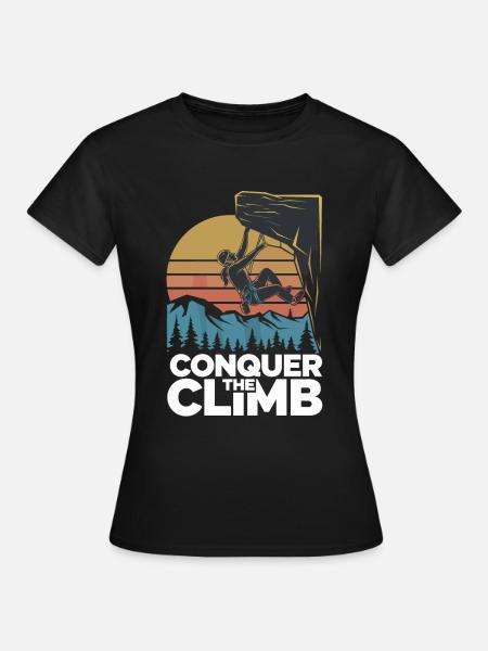 Conquer The Climb - Frauen T-Shirt - Schwarz