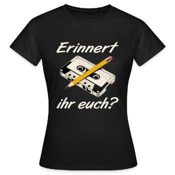 Cassette d’enfance Rewind Nostalgie - T-shirt Femme - noir - Devant - AI Model Female 172 dark (172cm)