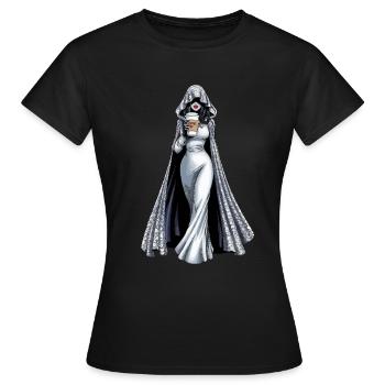 Femme fantomatique avec inspiration café - T-shirt Femme - noir - Devant - AI Model Female 172 dark (172cm)