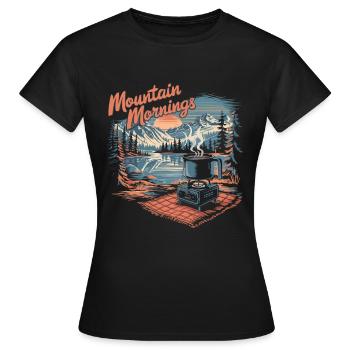Morgen in den Bergen, Picknick am See mit - Frauen T-Shirt - Schwarz - Vorne - AI Model Female 172 dark (172cm)