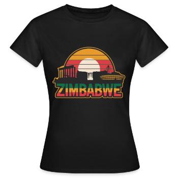 Entdecke die Schönheit von Zimbabwe: Landschaften - Frauen T-Shirt - Schwarz - Vorne - AI Model Female 172 dark (172cm)