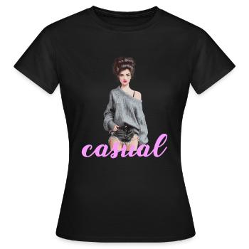 Lässiger Look mit Stil und Selbstbewusstsein - Frauen T-Shirt - Schwarz - Vorne - AI Model Female 172 dark (172cm)