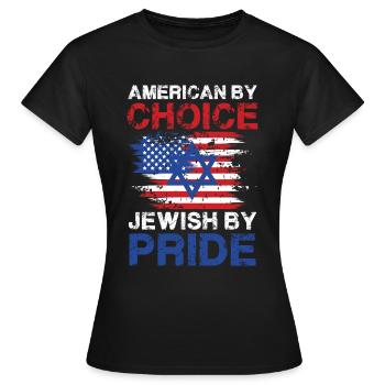 Américain Par choix Juif Par Fierté Drapeau Design - T-shirt Femme - noir - Devant - AI Model Female 172 dark (172cm)
