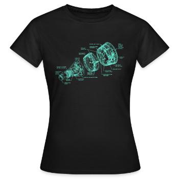 Retro Old School Gemini Capsule Illustration - Women's T-Shirt - black - Front - AI Model Female 172 dark (172cm)