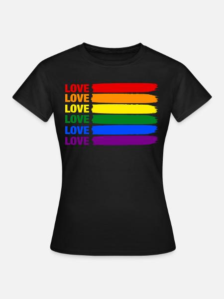 Pride LGBT Gay Regenbogen LGBTQ Love CSD Geschenk - Frauen T-Shirt - Schwarz