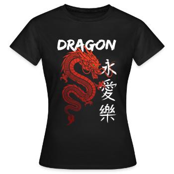 Dragon - Frauen T-Shirt - Schwarz - Vorne - AI Model Female 172 dark (172cm)
