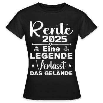 Pension 2025 - Une légende quitte le site - T-shirt Femme - noir - Devant - AI Model Female 172 dark (172cm)