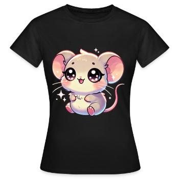 Super Cute Kawaii Baby Mouse - Frauen T-Shirt - Schwarz - Vorne - AI Model Female 172 dark (172cm)