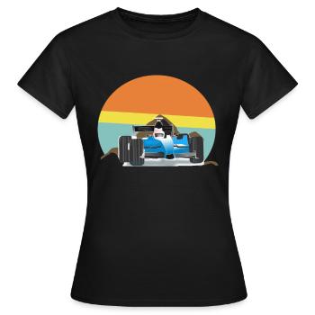 Rennauto am Horizont - Frauen T-Shirt - Schwarz - Vorne - AI Model Female 172 dark (172cm)