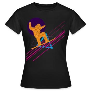 Snowboard vacances d'hiver neige - T-shirt Femme - noir - Devant - AI Model Female 172 dark (172cm)