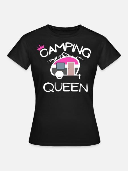 Camping Queen Geburtstagsgeschenk - Frauen T-Shirt - Schwarz
