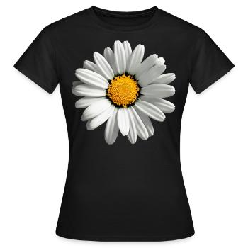 Gänseblümchen, Blume, Frühling, Sommer, Garten, - Frauen T-Shirt - Schwarz - Vorne - AI Model Female 172 dark (172cm)