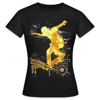 | de skate SK8R | Skateboard Grind - T-shirt Femme - noir - Devant - AI Model Female 172 dark (172cm)