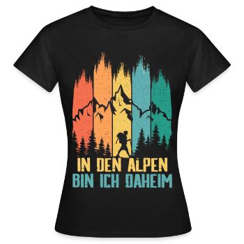 Je suis chez moi dans les Alpes - T-shirt Femme - noir - Devant - AI Model Female 172 dark (172cm)