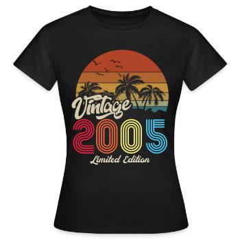 Vintage exemplaire unique 2005 Edition limitée - T-shirt Femme - noir - Devant - AI Model Female 172 dark (172cm)
