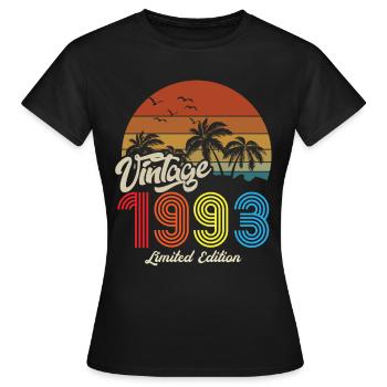 Vintage exemplaire unique 1993 Edition limitée - T-shirt Femme - noir - Devant - AI Model Female 172 dark (172cm)