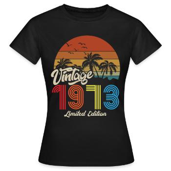 Vintage exemplaire unique 1973 Edition limitée - T-shirt Femme - noir - Devant - AI Model Female 172 dark (172cm)
