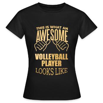 Volleyball Volleyball Volleyball - Women's T-Shirt - black - Front - AI Model Female 172 dark (172cm)