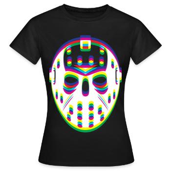 Masque de hockey EDM Techno Rave - T-shirt Femme - noir - Devant - AI Model Female 172 dark (172cm)