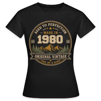1980 Rétro 1980 Vintage 1980 Cadeau 1980 - T-shirt Femme - noir - Devant - AI Model Female 172 dark (172cm)