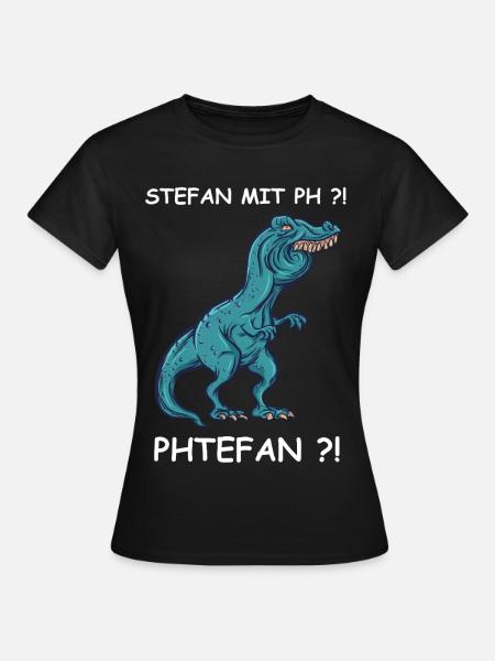 Blauer Dino mit Kick | Stefan - Frauen T-Shirt - Schwarz