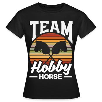 Team Hobby Horse Pferdesport - Frauen T-Shirt - Schwarz - Vorne - AI Model Female 172 dark (172cm)