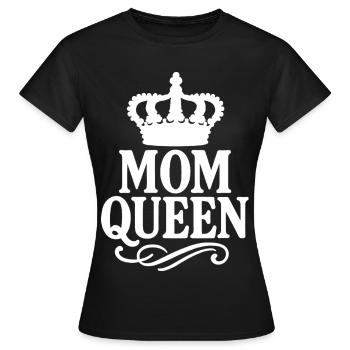 Mom Queen – Vintage Crown Statement Design - T-shirt Femme - noir - Devant - AI Model Female 172 dark (172cm)