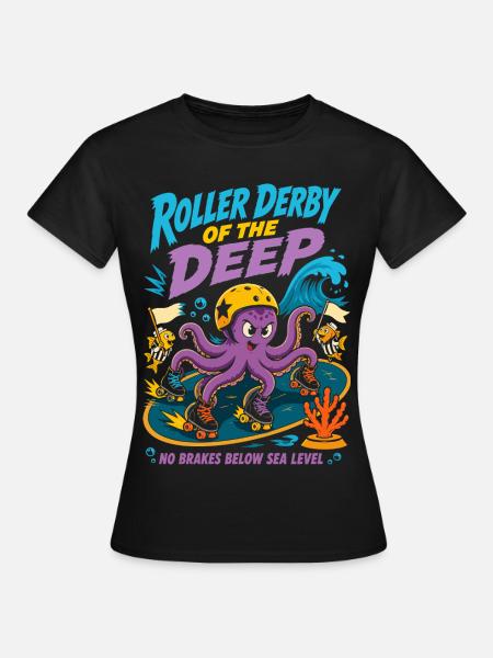 Roller Derby der Tiefsee - Frauen T-Shirt - Schwarz