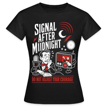 Signal After Midnight Radio Horror - Women's T-Shirt - black - Front - AI Model Female 172 dark (172cm)