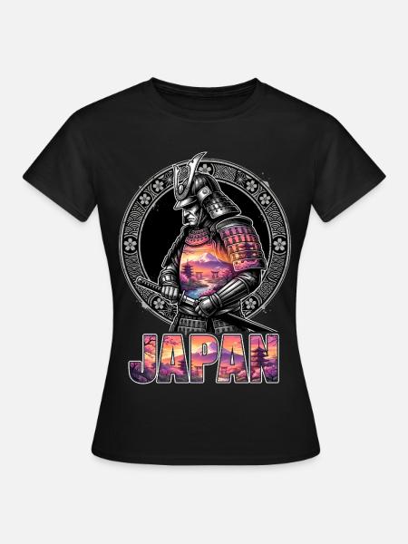 Japan Samurai Shogun Fuji - Frauen T-Shirt - Schwarz