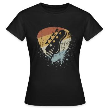 Retro Bass Plektrum Bassista - Maglietta da donna - nero - Fronte - AI Model Female 172 dark (172cm)