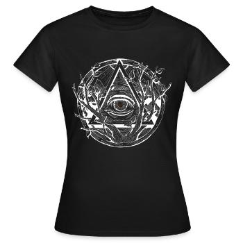 L’œil | Oeil providentiel - T-shirt Femme - noir - Devant - AI Model Female 172 dark (172cm)