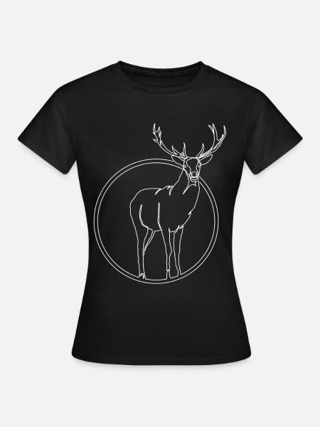 Deer Forest Premium Design Gift - Dame-T-shirt - sort
