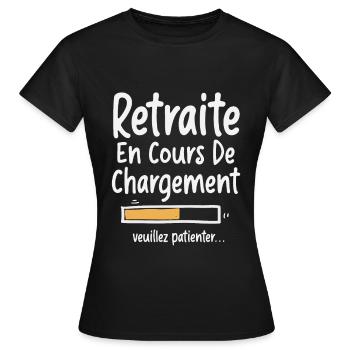Retraite en cours de chargement - T-shirt Femme - noir - Devant - AI Model Female 172 dark (172cm)