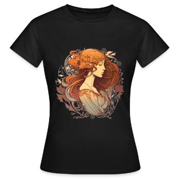Mystischer Frauen-Jugendstil-Weg - Frauen T-Shirt - Schwarz - Vorne - AI Model Female 172 dark (172cm)