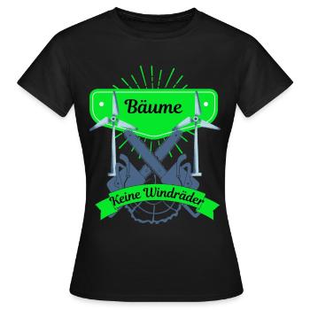 Bäume und keine Windräder - Frauen T-Shirt - Schwarz - Vorne - AI Model Female 172 dark (172cm)