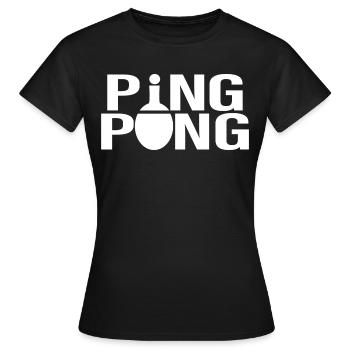 Ping Pong - Frauen T-Shirt - Schwarz - Vorne - AI Model Female 172 dark (172cm)