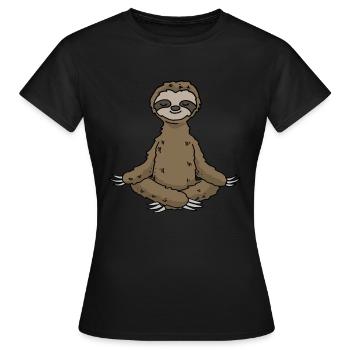 Cadeau de méditation yoga paresseux Yogi Namaste - T-shirt Femme - noir - Devant - AI Model Female 172 dark (172cm)