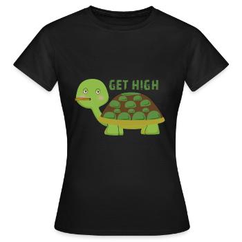 Chillkröte Kiffer Kiffen Mauvaises herbes communes - T-shirt Femme - noir - Devant - AI Model Female 172 dark (172cm)