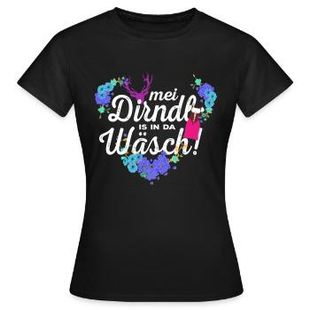 Mei Dirndl is in da Wäsch Dirndl - Women's T-Shirt - black - Front - AI Model Female 172 dark (172cm)