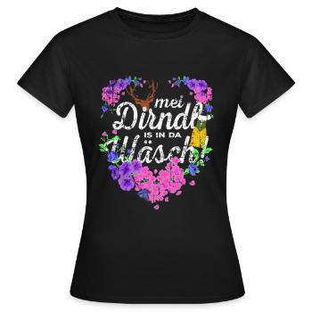 Mei Dirndl is in da Wäsch Dirndl - Women's T-Shirt - black - Front - AI Model Female 172 dark (172cm)