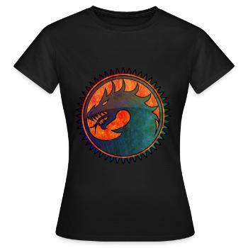 Dragon métallique / Scrach métallique dragon - T-shirt Femme - noir - Devant - AI Model Female 172 dark (172cm)